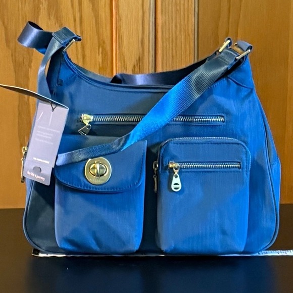 Baggallini San Marino Satchel shoulder Bag, Lightweight‎ Nylon, Blue, NWT - Picture 10 of 11